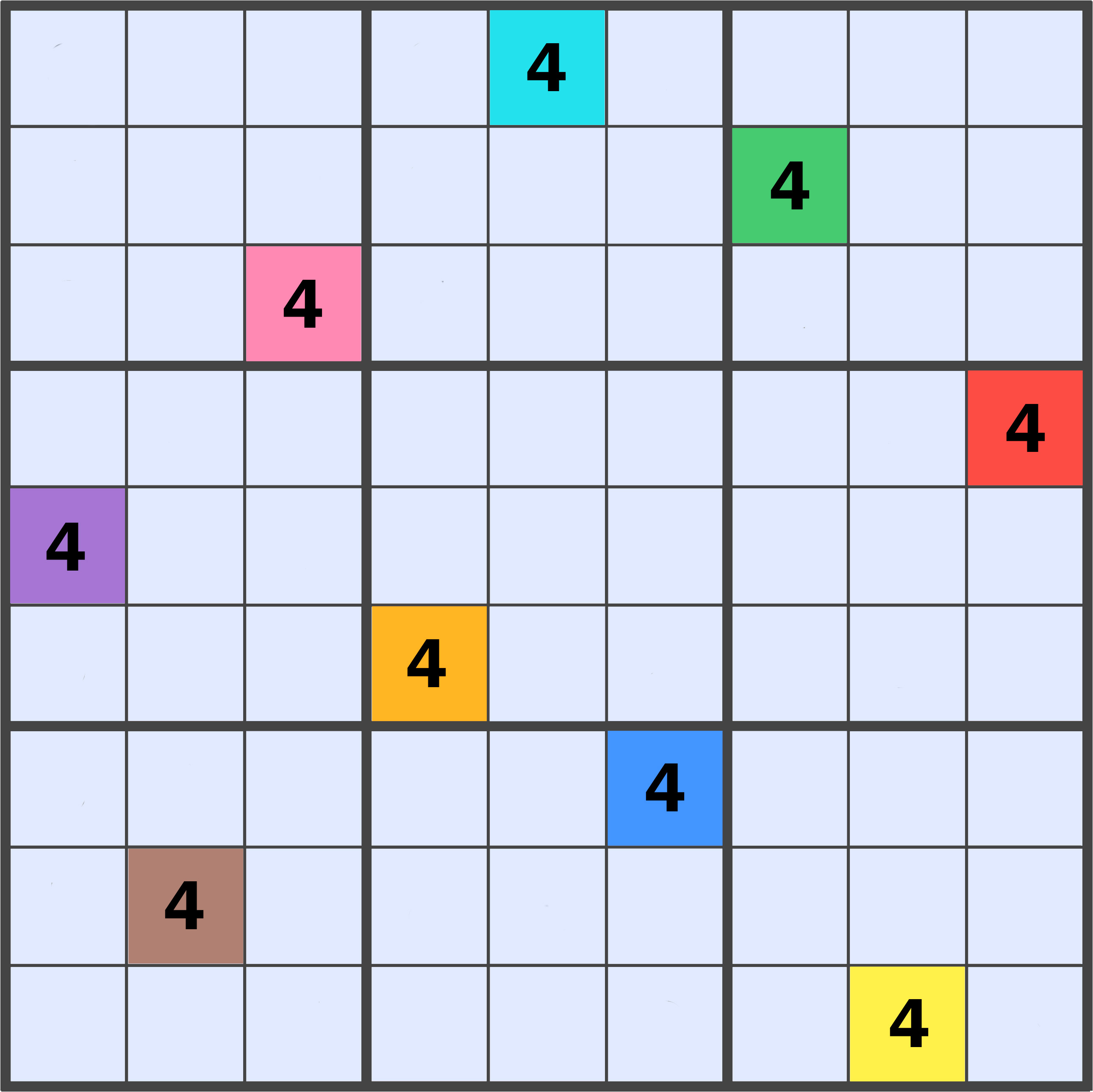 Step 3: Yellow 4 placed