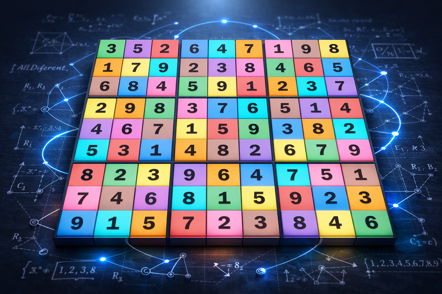 CP-SAT constraint satisfaction model for solving Suirodoku puzzles